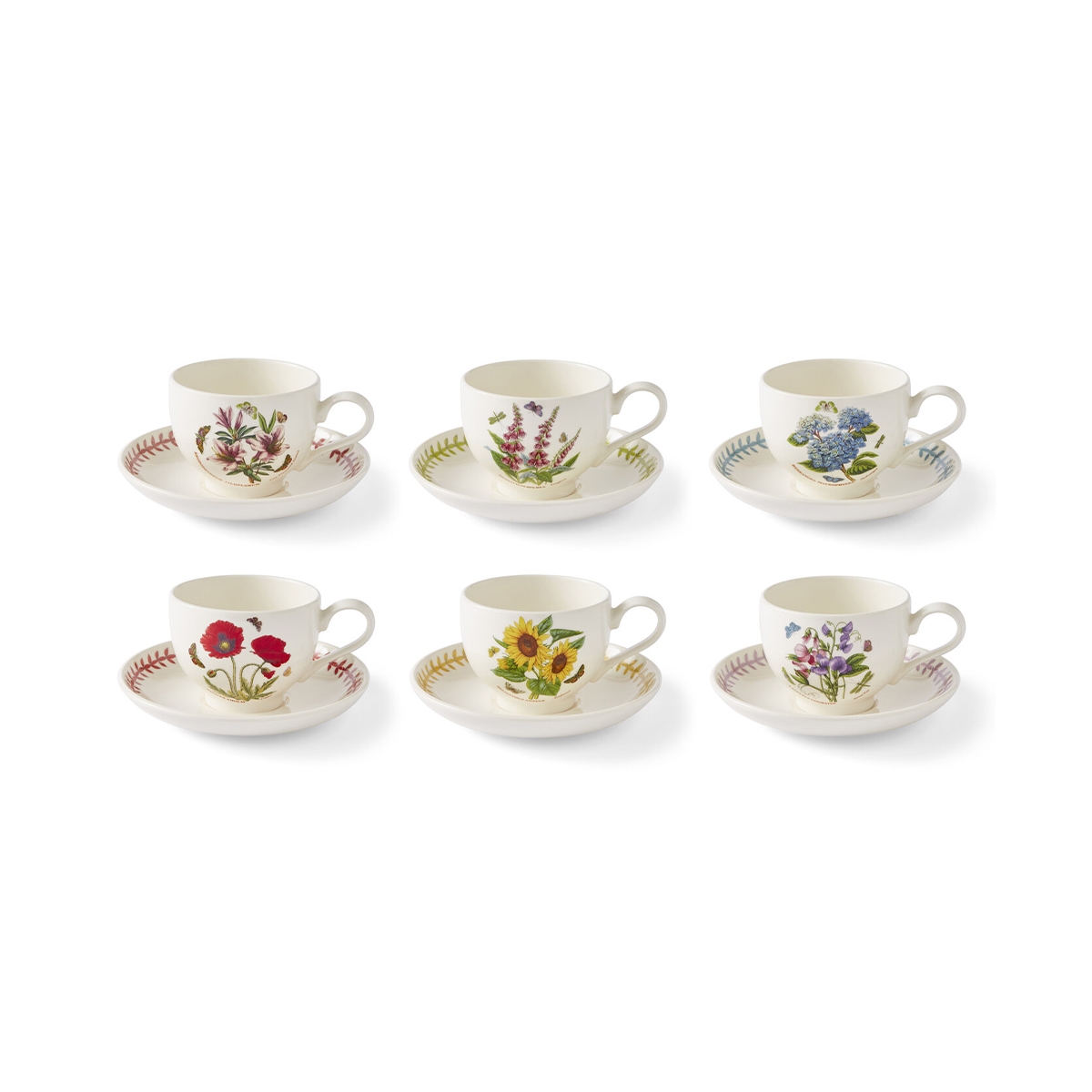 Conjunto de 6 chávenas de pequeno-almoço em porcelana Portmeirion Botanic Garden Meadow Promoção