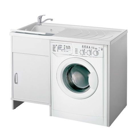 Móvel de lavandaria para máquina de lavar com 1 porta e bacia reversível 9008K Negrari Promoção