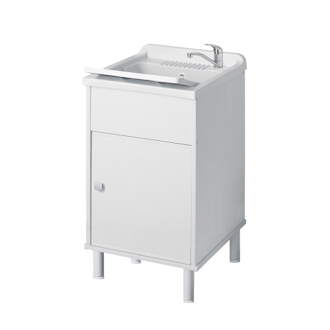 Lavanderia móvel para exterior em PVC com tanque e porta Negrari 9056K Promoção