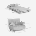 Sofá-cama dobrável p/Apartamentos pequenos Prático Simples Almofadas Deborah twin 