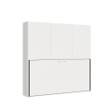 Cama de parede rebatível individual com armário branco Kando D Oferta