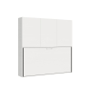 Cama de parede rebatível individual com armário branco Kando D Oferta