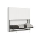 Cama de parede rebatível individual com armário branco Kando D Venda