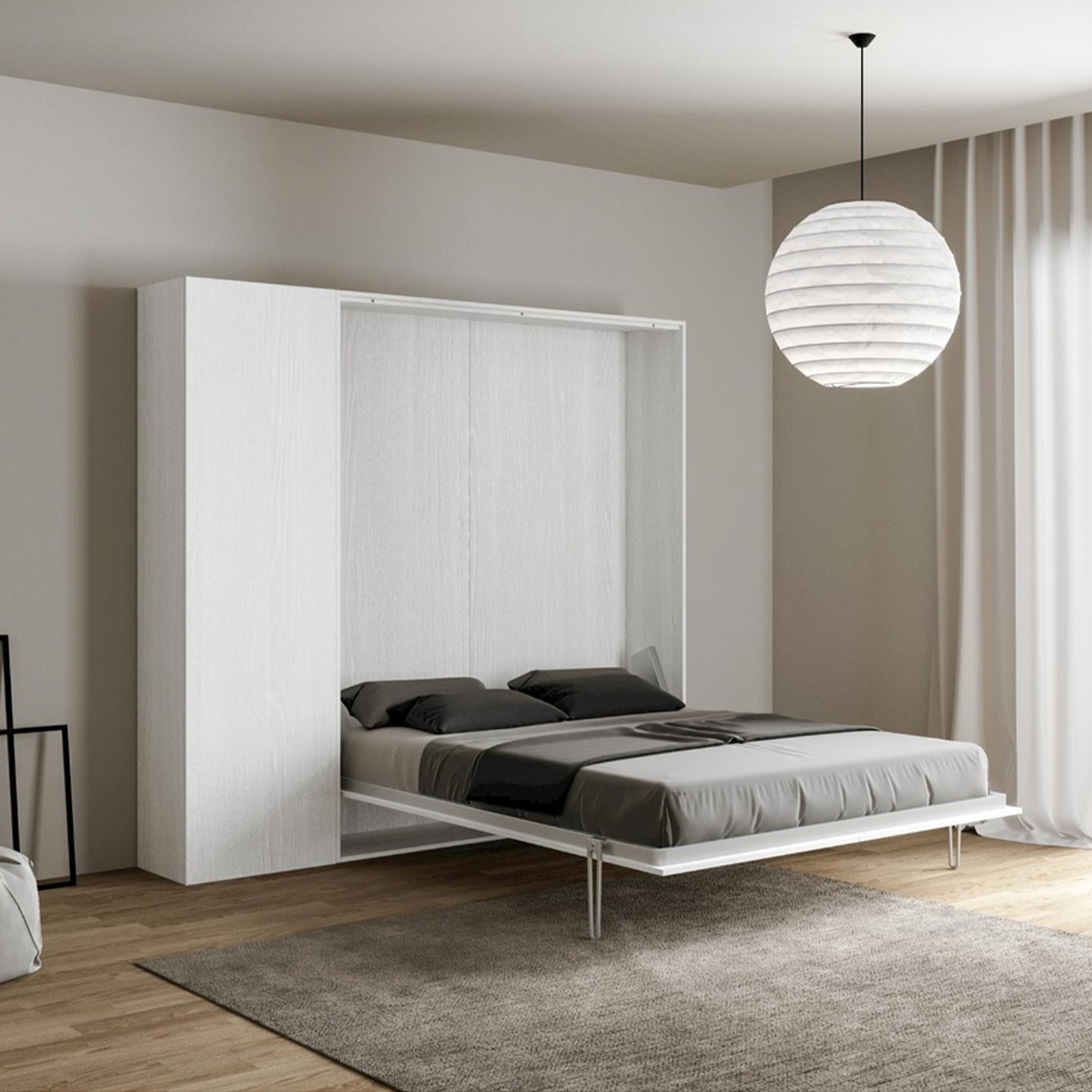 Cama de casal retrátil com coluna 140x190 Kentaro