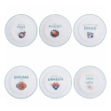 Conjunto de 6 pratos rasos em cerâmica decoração sortida Le Travisate Promoção