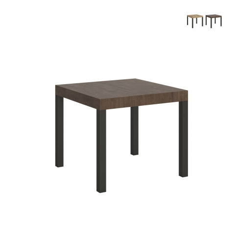 Mesa extensível quadrada moderna industrial 90×90-246 Everyday Promoção