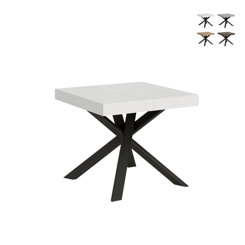 Mesa extensível quadrada moderna 90×90-194 Clerk Promoção