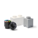 Conjunto de 3 Caixas de Armazenamento Branco Preto Cinza LEGO Storage Brick Multi Pack Promoção