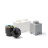 Conjunto de 3 Caixas de Armazenamento Branco Preto Cinza LEGO Storage Brick Multi Pack Promoção
