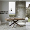 Mesa extensível moderna pernas cruzadas madeira 90x180-440 Volantis Promoção