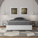 Cama de solteiro e meio com estrado branco cinza 120x190 Nuamo Promoção