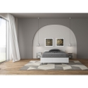 Cama de solteiro e meio com estrado branco cinza 120x190 Nuamo Oferta