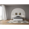 Cama de solteiro e meio com estrado branco cinza 120x190 Nuamo Oferta