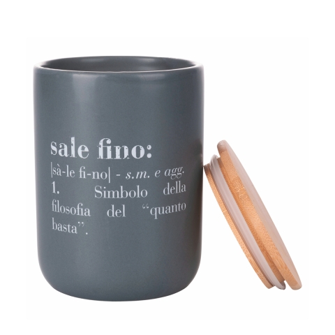 Pote para sal de cozinha em cerâmica com tampa 10x13,5 Victionary Promoção