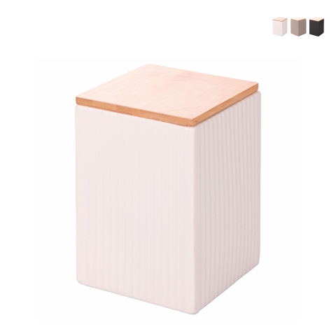 Grande pote de cozinha 10x10x14,5cm em grês tampa 1080ml Modern Promoção