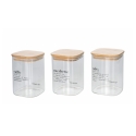 conjunto de 3 potes de vidro 10x14cm para café açúcar e sal Victionary Promoção