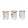 conjunto de 3 potes de vidro 10x14cm para café açúcar e sal Victionary Promoção