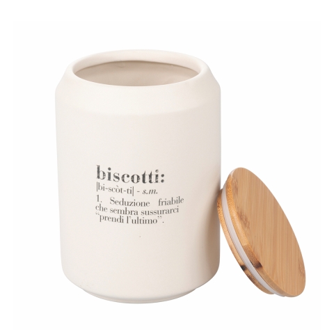 Biscoiteira em cerâmica com tampa de bambu 12,5x18 Victionary Promoção