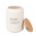 Biscoiteira em cerâmica com tampa de bambu 12,5x18 Victionary Promoção