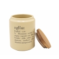 Pote para alho em grés com tampa de bambu 11x15cm Victionary Promoção