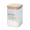 Recipiente de vidro para açúcar com tampa de bambu 10x10x14 Victionary Promoção