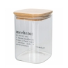 Recipiente de vidro para açúcar com tampa de bambu 10x10x14 Victionary Catálogo