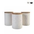 Conjunto de 3 potes de cozinha em cerâmica com tampa Shade of Shape Geometrie Promoção