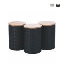 Conjunto de 3 frascos de cozinha em cerâmica com tampa Shade of Shape Geometrie Estoque