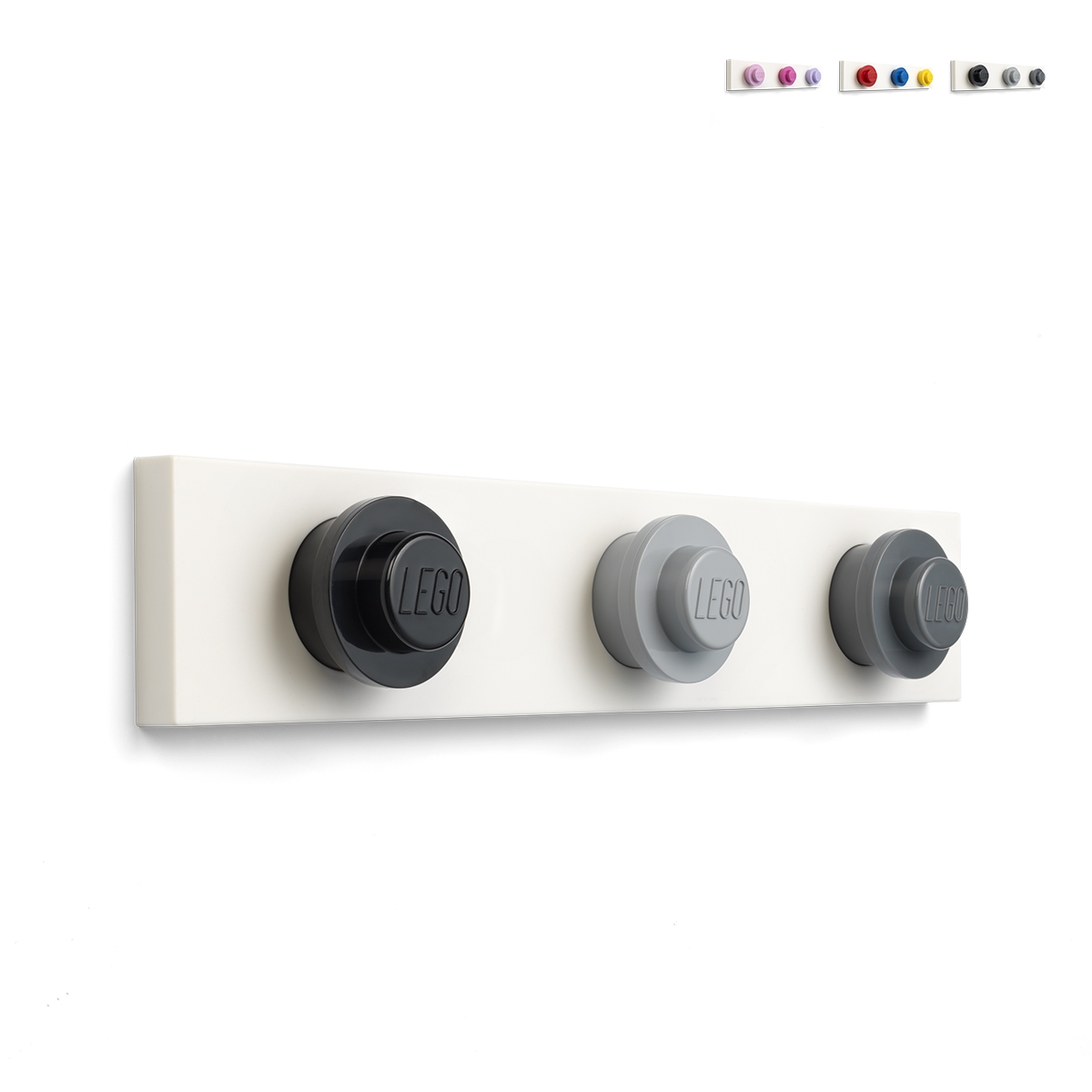 Cabide de parede com 3 ganchos redondos coloridos LEGO Wall Hanger Rack Saldos