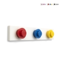 Cabide de parede com 3 ganchos redondos coloridos LEGO Wall Hanger Rack Promoção