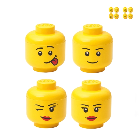 Contêineres empilháveis em forma de cabeça LEGO Storage Head Mini Set 4 Promoção