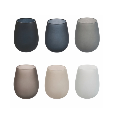 Conjunto de 6 copos de mesa com gotas 600ml cinza Happy Hour Stones Promoção