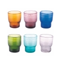 Conjunto de 6 copos de água em vidro multicolorido artesanal Unico Daily Promoção