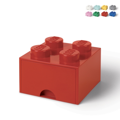 Caixa organizadora em formato de tijolo LEGO Brick Drawer 4 bottoncini Promoção