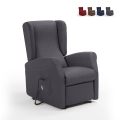 Poltrona relax em tecido 2 motores com rodas e lift alzapersona Trilly Promoção