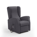 Poltrona relax em tecido 2 motores com rodas e lift alzapersona Trilly Saldos