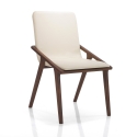 Conjunto de 2 cadeiras de jantar design moderno em madeira e couro sintético bege Hays Promoção