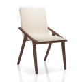 Conjunto de 2 cadeiras de jantar design moderno em madeira e couro sintético bege Hays Promoção