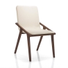 Conjunto de 2 cadeiras de jantar design moderno em madeira e couro sintético bege Hays Promoção