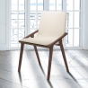 Conjunto de 2 cadeiras de jantar design moderno em madeira e couro sintético bege Hays Venda