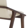 Conjunto de 2 cadeiras de jantar design moderno em madeira e couro sintético bege Hays Saldos