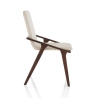Conjunto de 2 cadeiras de jantar design moderno em madeira e couro sintético bege Hays Descontos