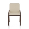 Conjunto de 2 cadeiras de jantar design moderno em madeira e couro sintético bege Hays Catálogo