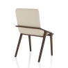 Conjunto de 2 cadeiras de jantar design moderno em madeira e couro sintético bege Hays Estoque