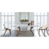 Conjunto de 2 cadeiras de jantar design moderno em madeira e couro sintético bege Hays Escolha