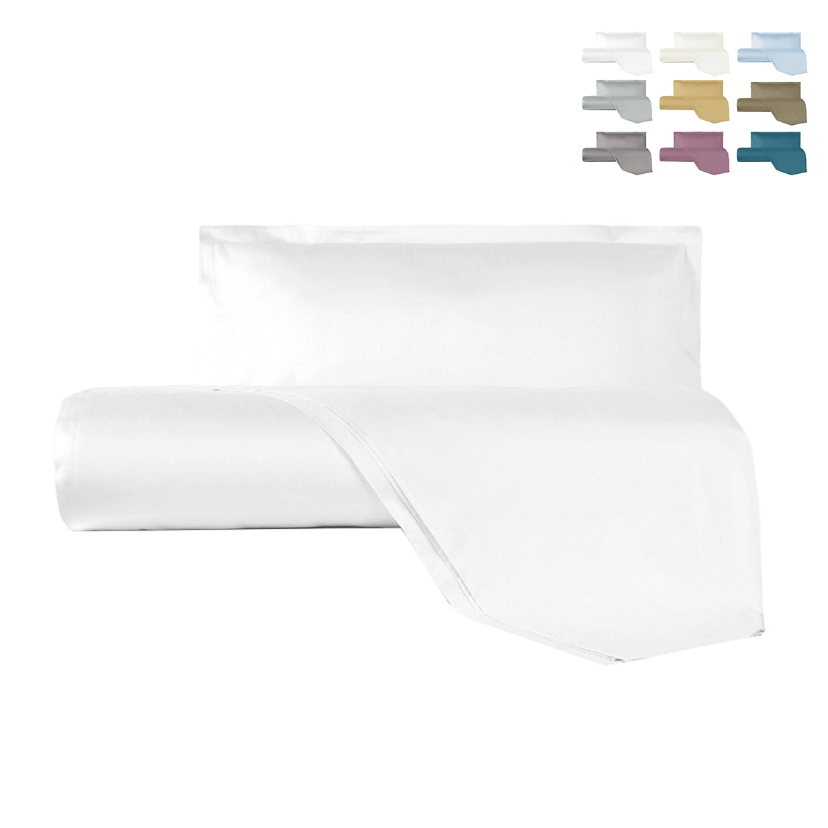 Conjunto de capa de edredão e fronhas para cama de uma piazza e meia em cetim Argentario Promoção
