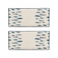 Conjunto de 2 Pratos Retangulares de Servir em Cerâmica 36x16cm Marechiaro Promoção