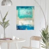 Tela Decorativa Moderna Abstrata em Bege e Azul Magic Sea Ludwig Maun Saldos
