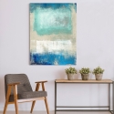 Tela Decorativa Moderna Abstrata em Bege e Azul Magic Sea Ludwig Maun Venda