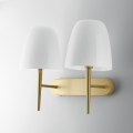 Aplique de dupla luz para interior em metal dourado e vidro branco Ares AP2 Promoção